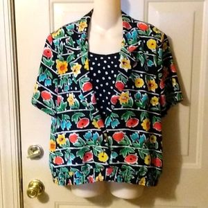 Boho Hippie Plus Size Blouse Poppy  Tulips